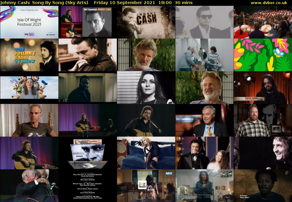 Johnny Cash: Song By Song (Sky Arts) Friday 10 September 2021 19:00 - 19:30