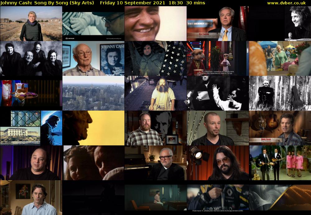 Johnny Cash: Song By Song (Sky Arts) Friday 10 September 2021 19:30 - 20:00