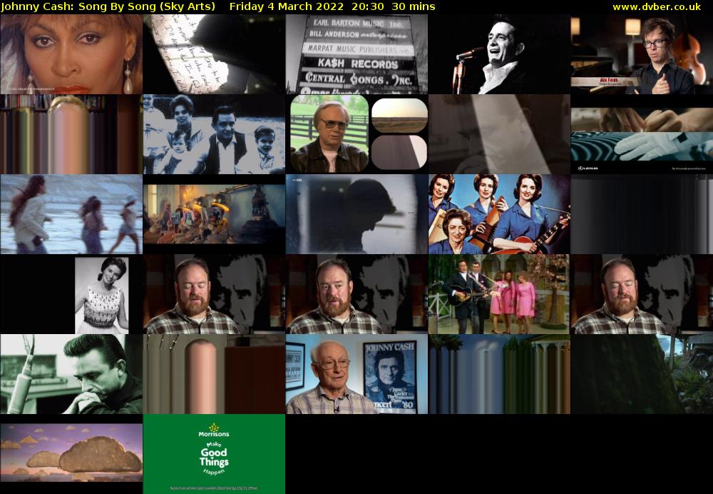 Johnny Cash: Song By Song (Sky Arts) Friday 4 March 2022 20:30 - 21:00