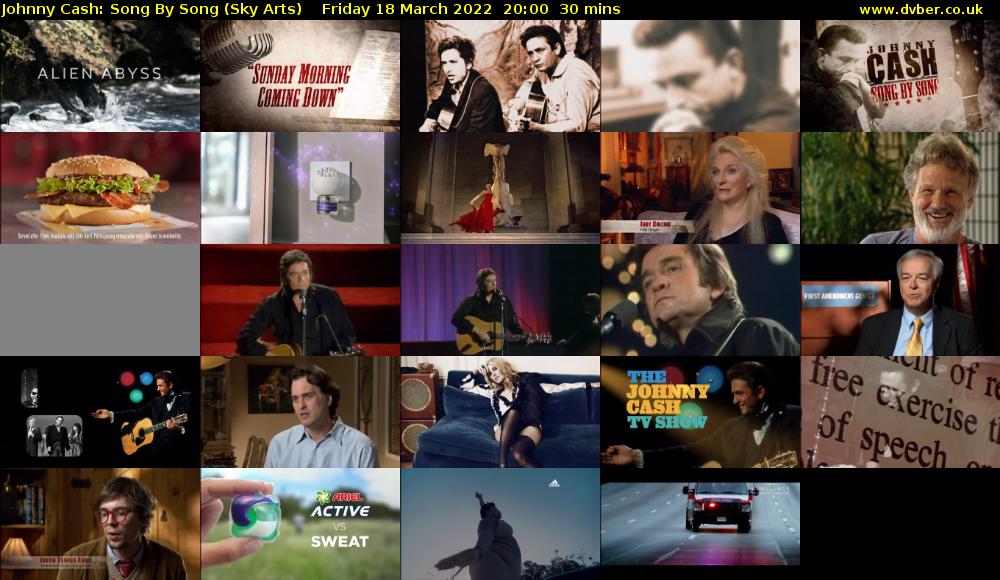 Johnny Cash: Song By Song (Sky Arts) Friday 18 March 2022 20:00 - 20:30