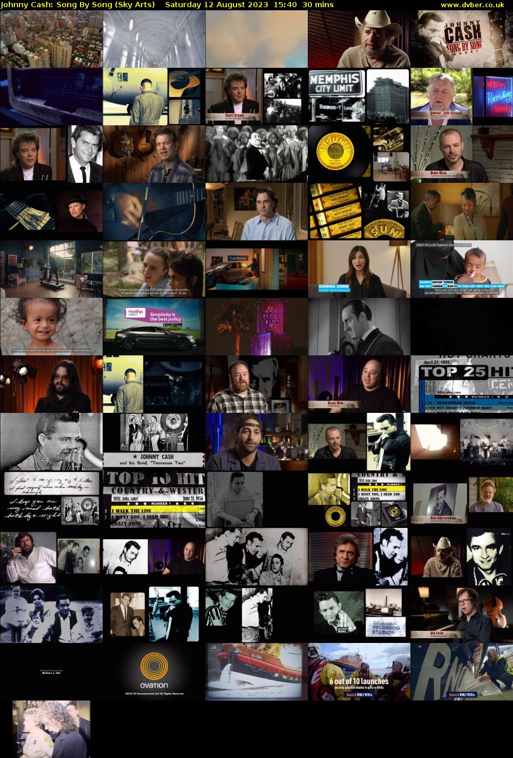 Johnny Cash: Song By Song (Sky Arts) Saturday 12 August 2023 15:40 - 16:10