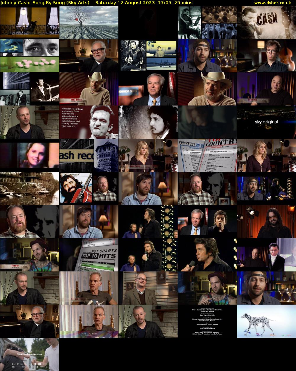 Johnny Cash: Song By Song (Sky Arts) Saturday 12 August 2023 17:05 - 17:30