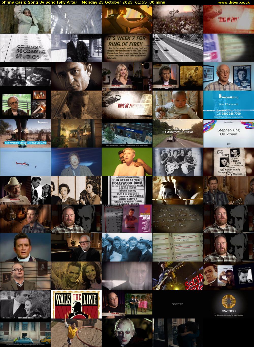 Johnny Cash: Song By Song (Sky Arts) Monday 23 October 2023 01:55 - 02:25