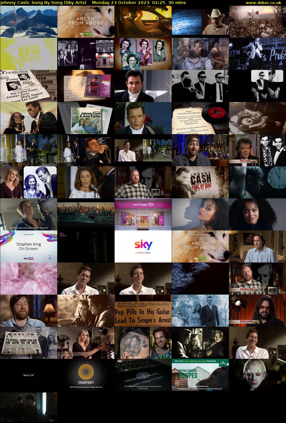 Johnny Cash: Song By Song (Sky Arts) Monday 23 October 2023 02:25 - 02:55