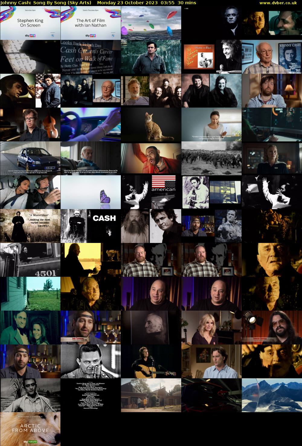 Johnny Cash: Song By Song (Sky Arts) Monday 23 October 2023 03:55 - 04:25
