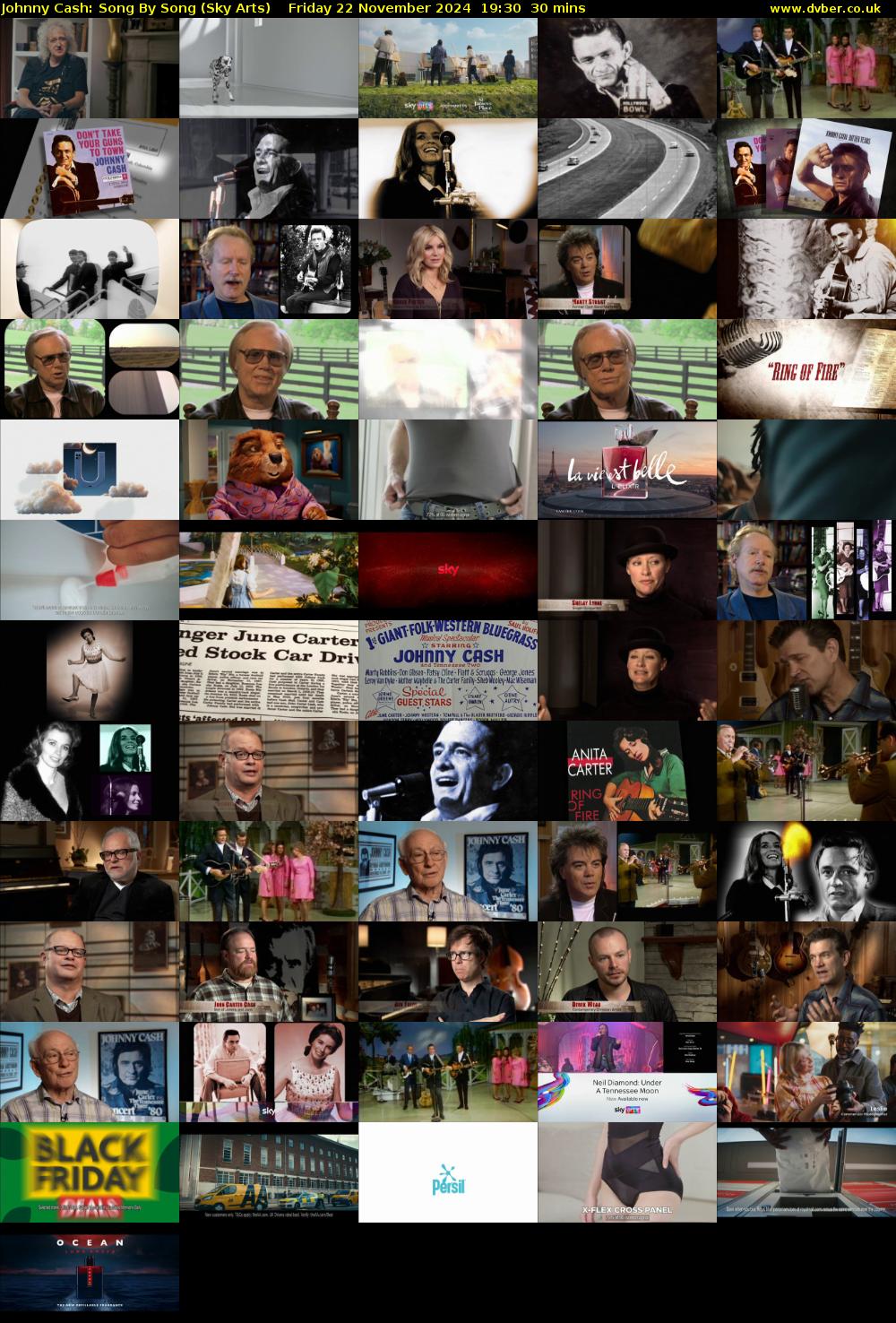 Johnny Cash: Song By Song (Sky Arts) Friday 22 November 2024 19:30 - 20:00