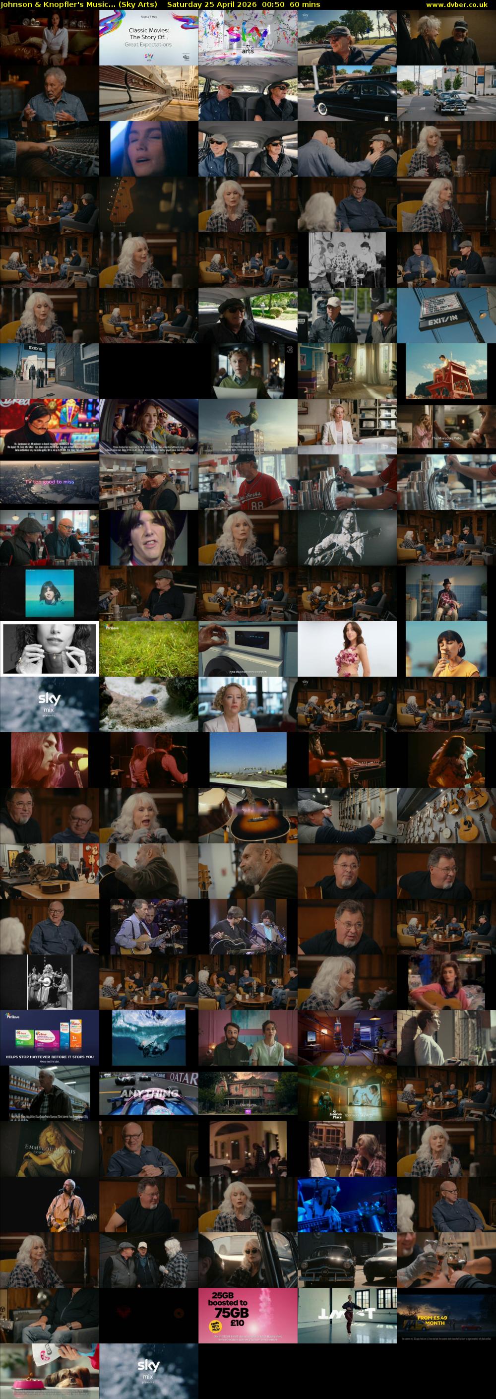 Johnson & Knopfler's Music... (Sky Arts) Saturday 25 April 2026 00:50 - 01:50