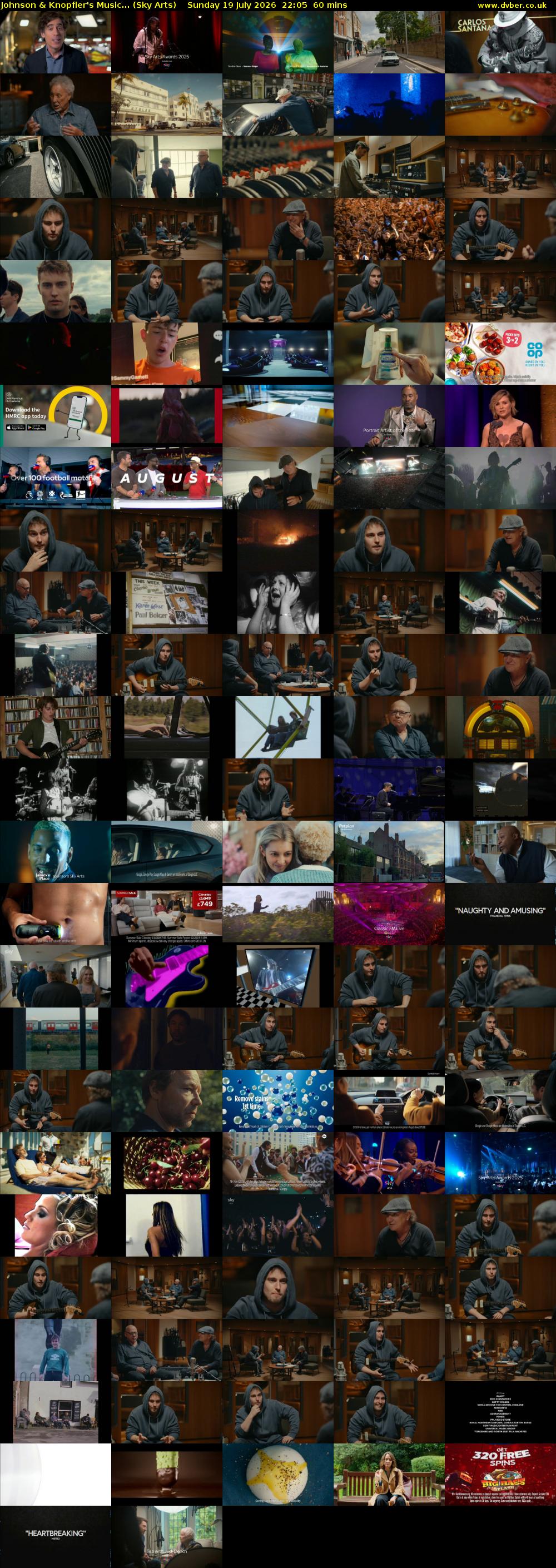 Johnson & Knopfler's Music... (Sky Arts) Sunday 19 July 2026 22:05 - 23:05