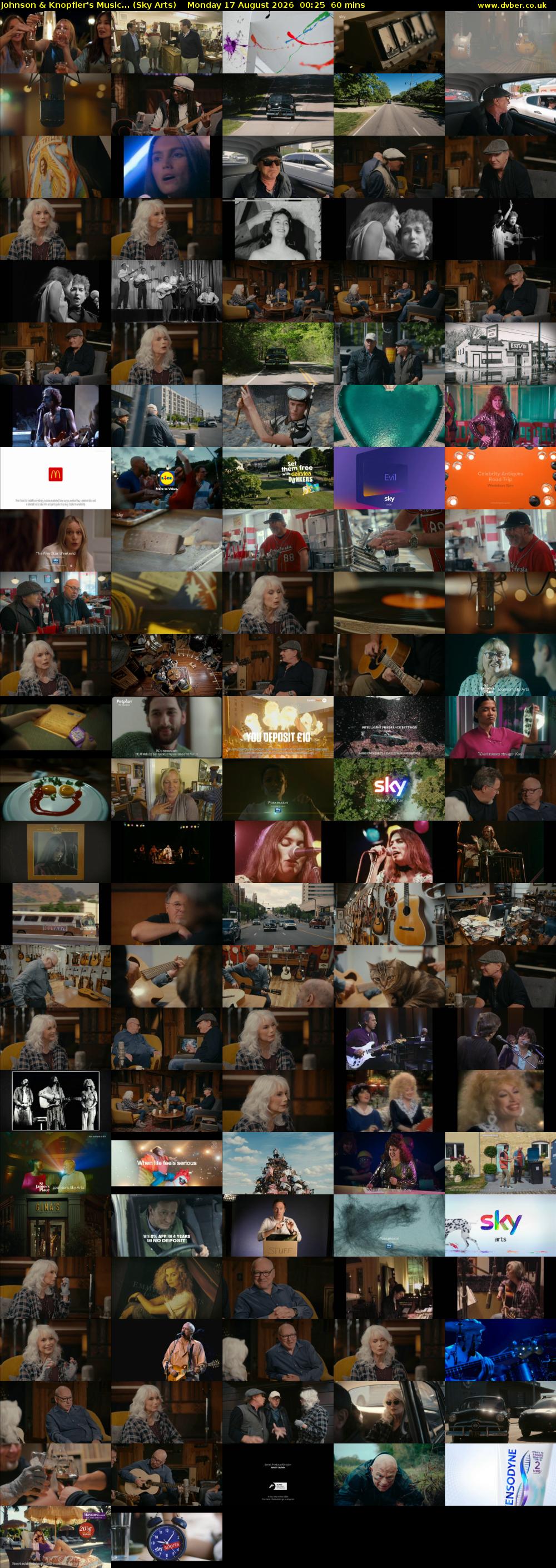 Johnson & Knopfler's Music... (Sky Arts) Monday 17 August 2026 00:25 - 01:25