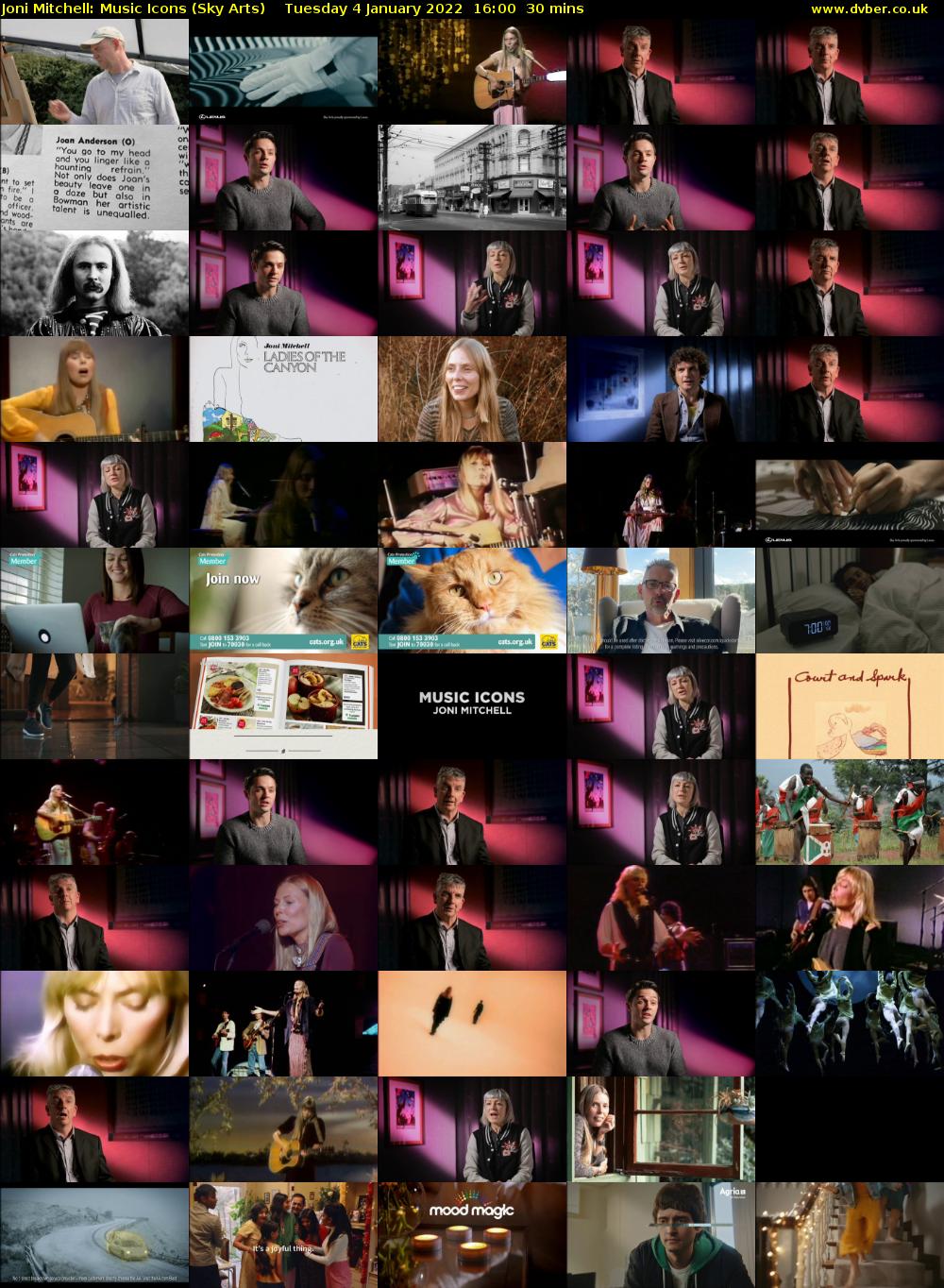 Joni Mitchell: Music Icons (Sky Arts) Tuesday 4 January 2022 16:00 - 16:30