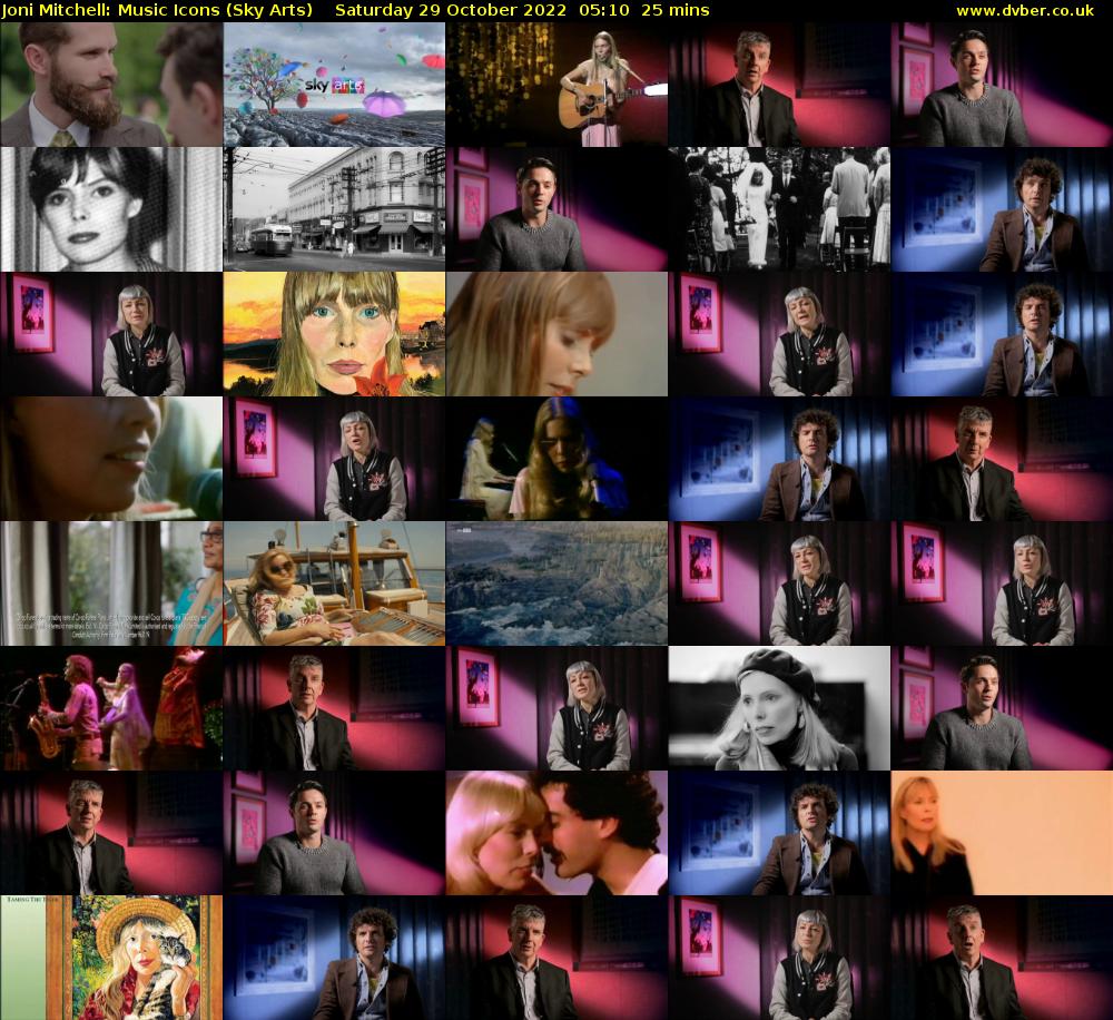 Joni Mitchell: Music Icons (Sky Arts) Saturday 29 October 2022 05:10 - 05:35