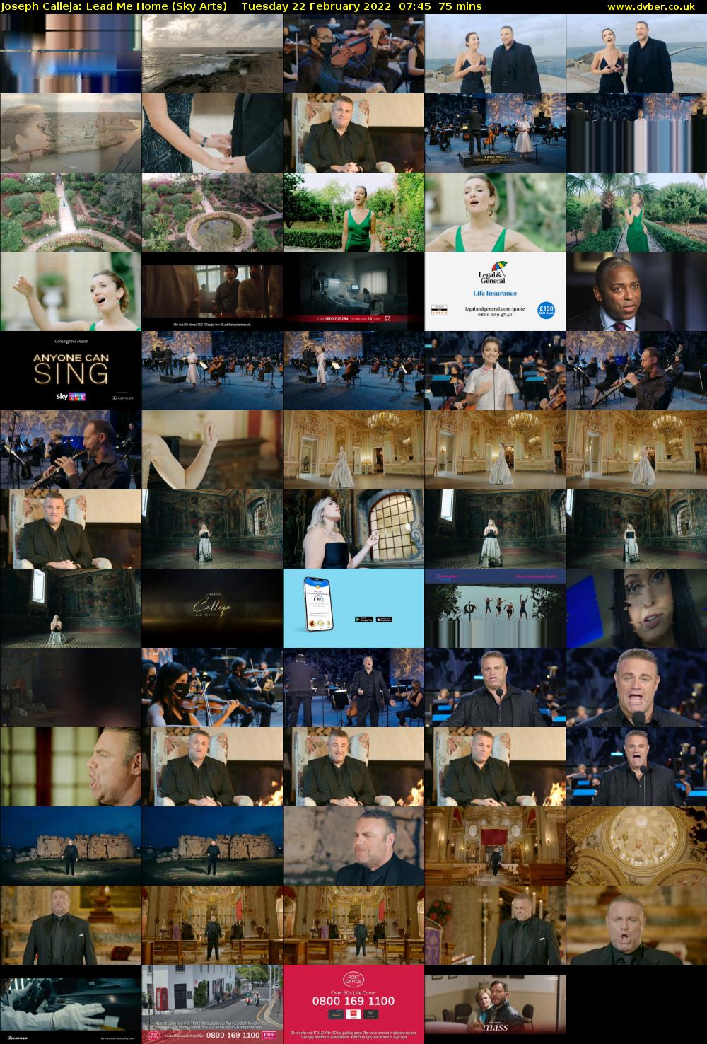 Joseph Calleja: Lead Me Home (Sky Arts) Tuesday 22 February 2022 07:45 - 09:00