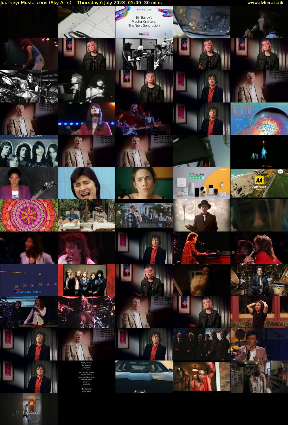 Journey: Music Icons (Sky Arts) Thursday 6 July 2023 05:00 - 05:30