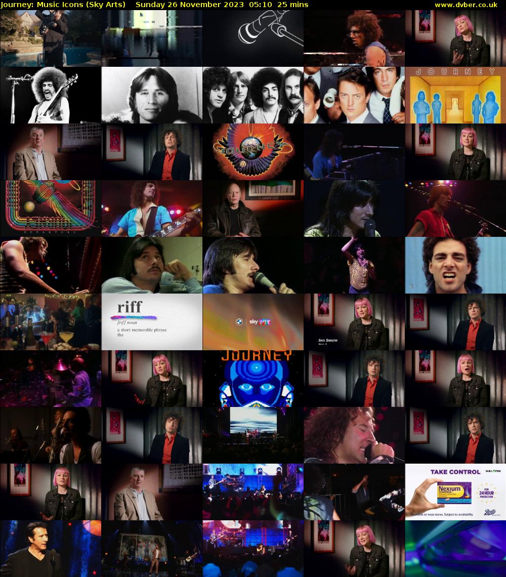 Journey: Music Icons (Sky Arts) Sunday 26 November 2023 05:10 - 05:35