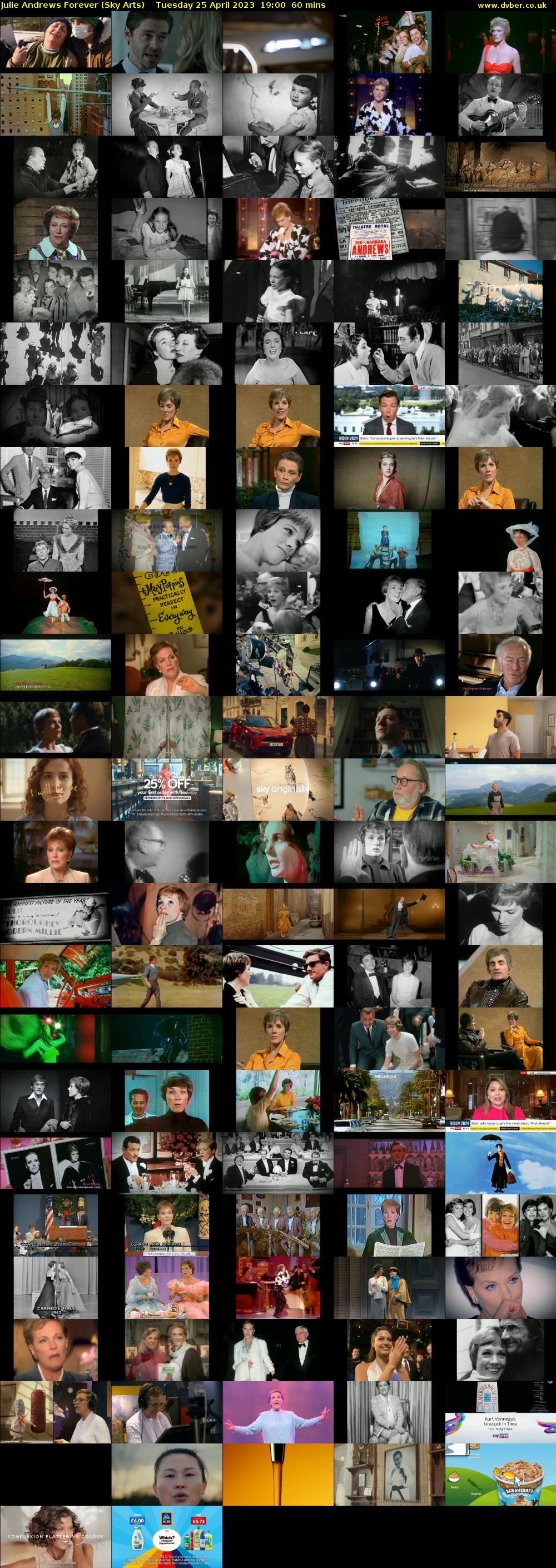 Julie Andrews Forever (Sky Arts) Tuesday 25 April 2023 19:00 - 20:00