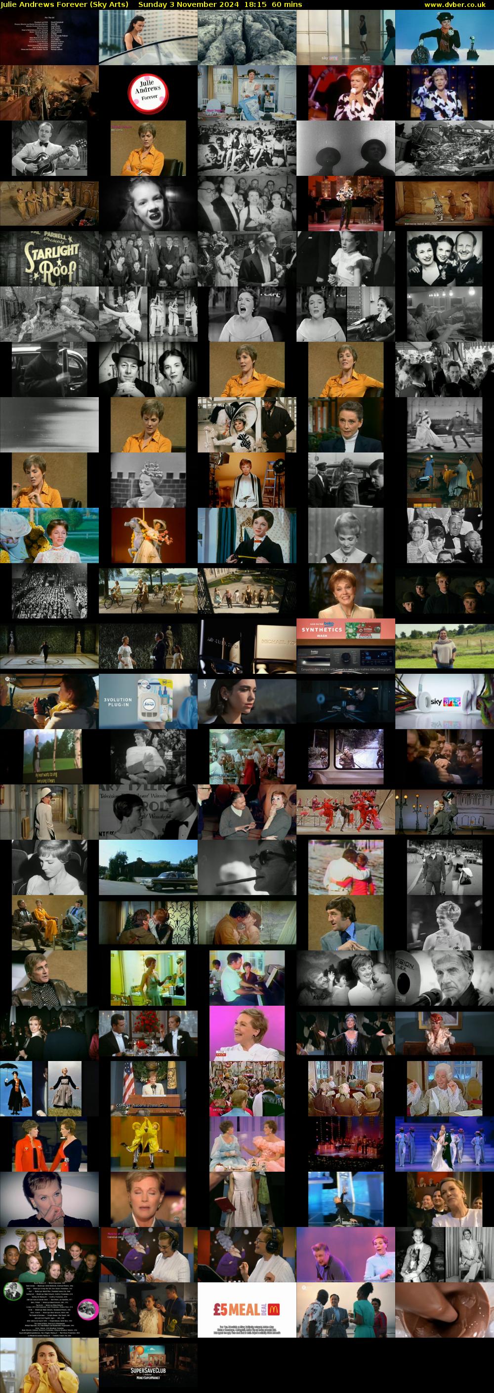 Julie Andrews Forever (Sky Arts) Sunday 3 November 2024 18:15 - 19:15
