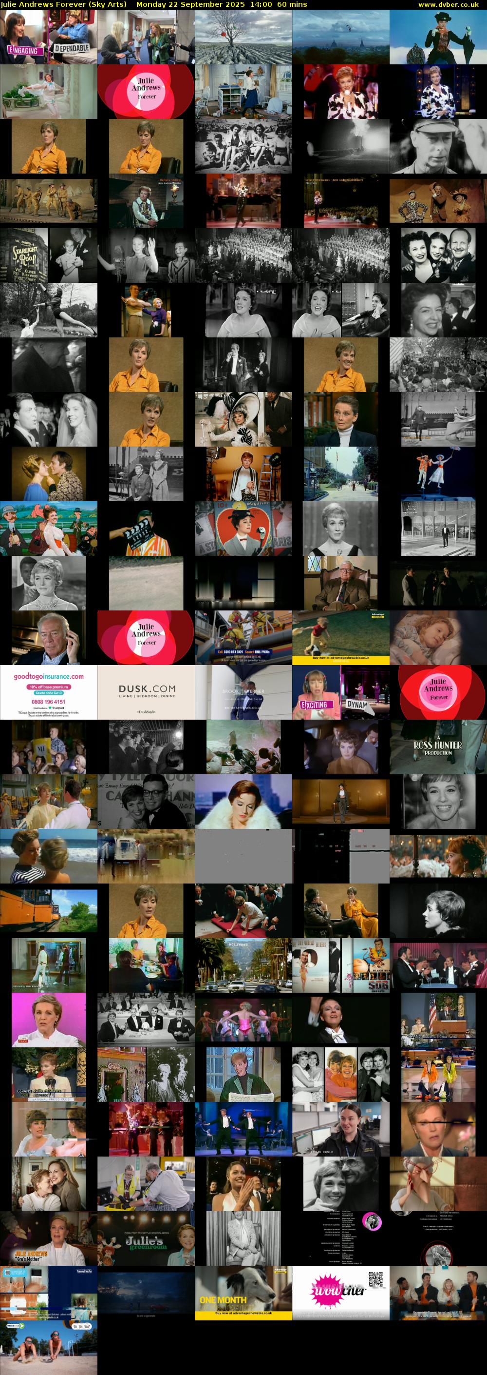 Julie Andrews Forever (Sky Arts) Monday 22 September 2025 14:00 - 15:00