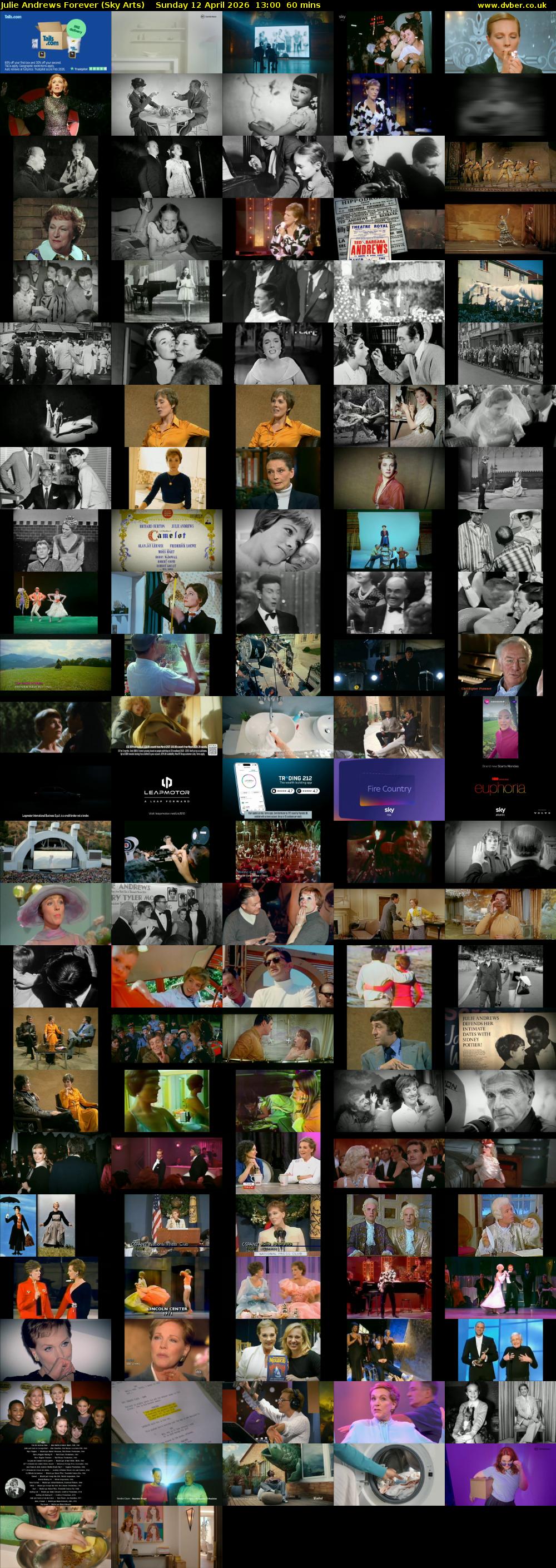 Julie Andrews Forever (Sky Arts) Sunday 12 April 2026 13:00 - 14:00