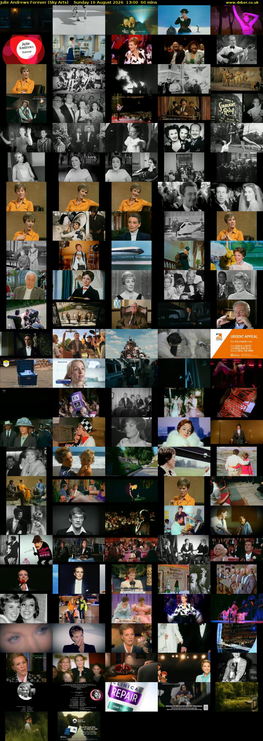 Julie Andrews Forever (Sky Arts) Sunday 16 August 2026 13:00 - 14:00