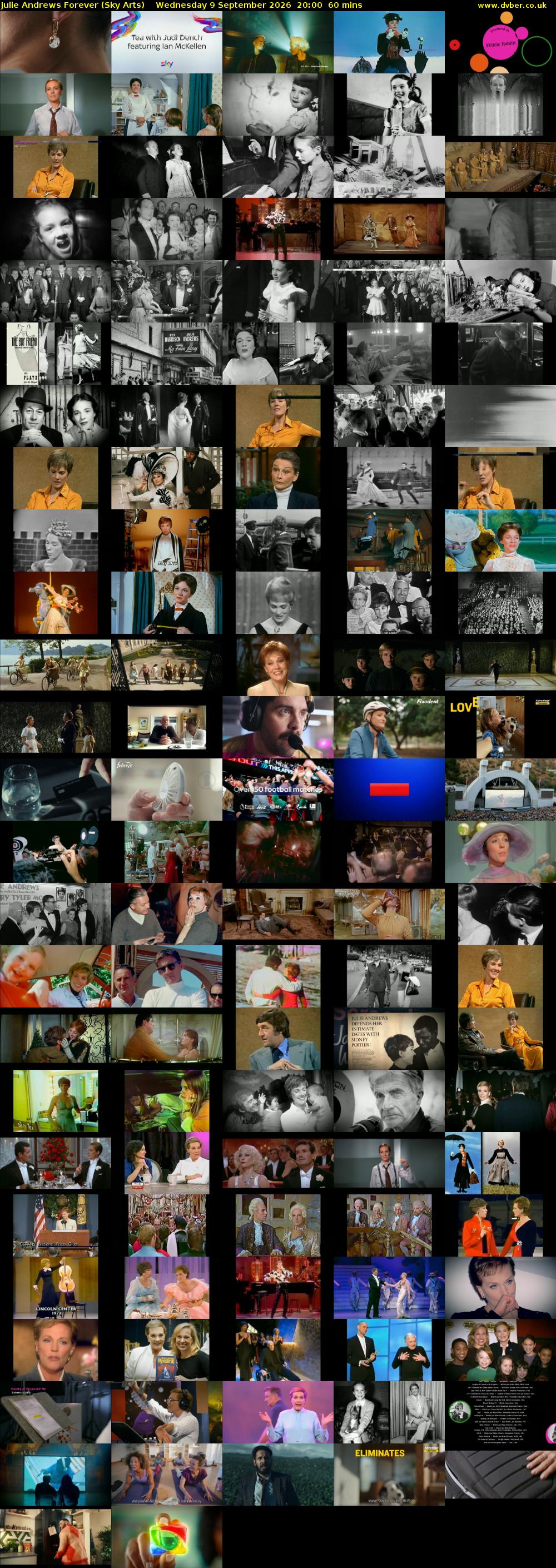 Julie Andrews Forever (Sky Arts) Wednesday 9 September 2026 20:00 - 21:00