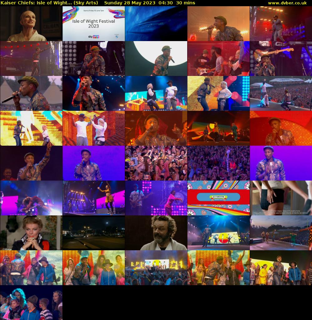 Kaiser Chiefs: Isle of Wight... (Sky Arts) Sunday 28 May 2023 04:30 - 05:00