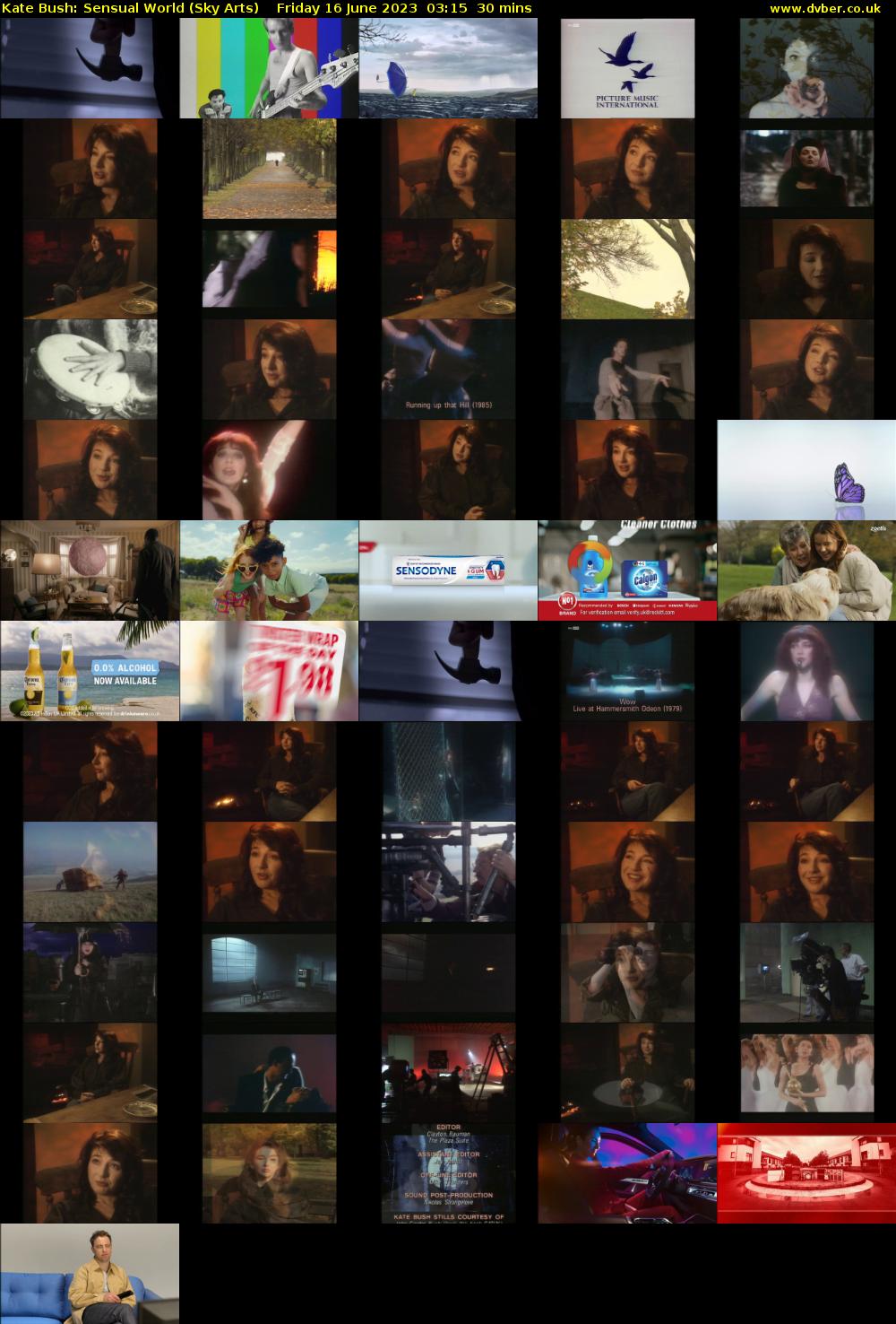 Kate Bush: Sensual World (Sky Arts) Friday 16 June 2023 03:15 - 03:45