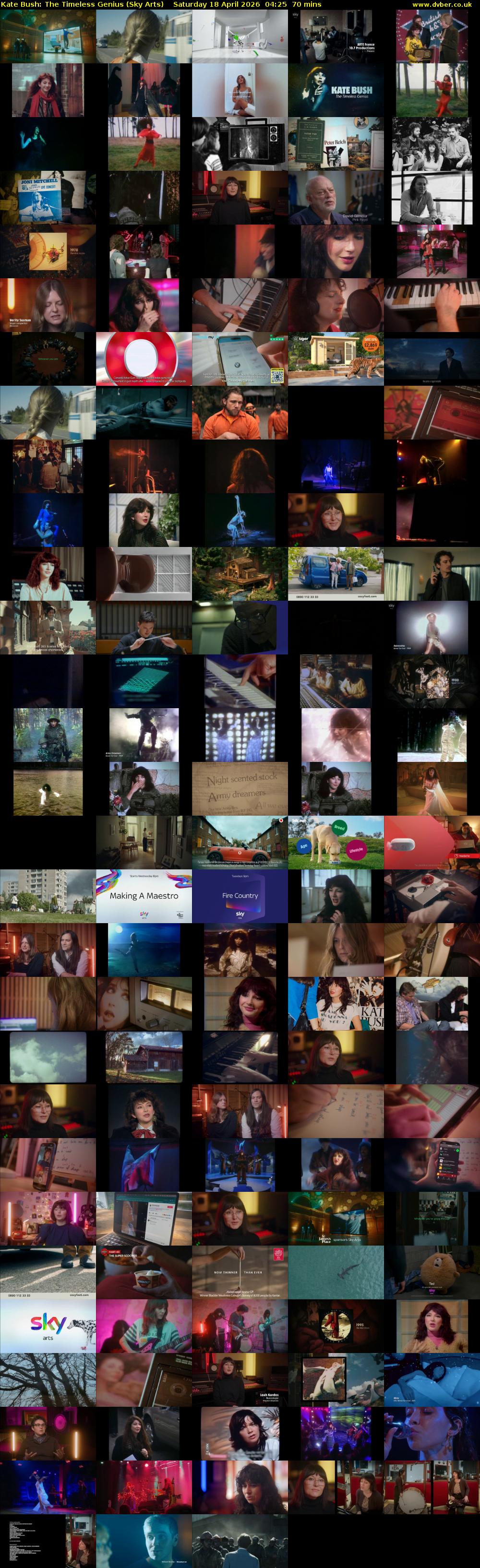 Kate Bush: The Timeless Genius (Sky Arts) Saturday 18 April 2026 04:25 - 05:35