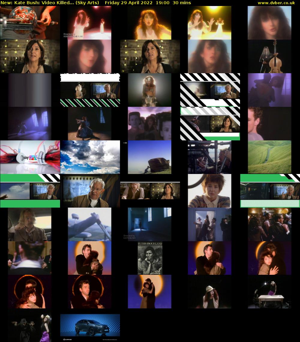 Kate Bush: Video Killed... (Sky Arts) Friday 29 April 2022 19:00 - 19:30