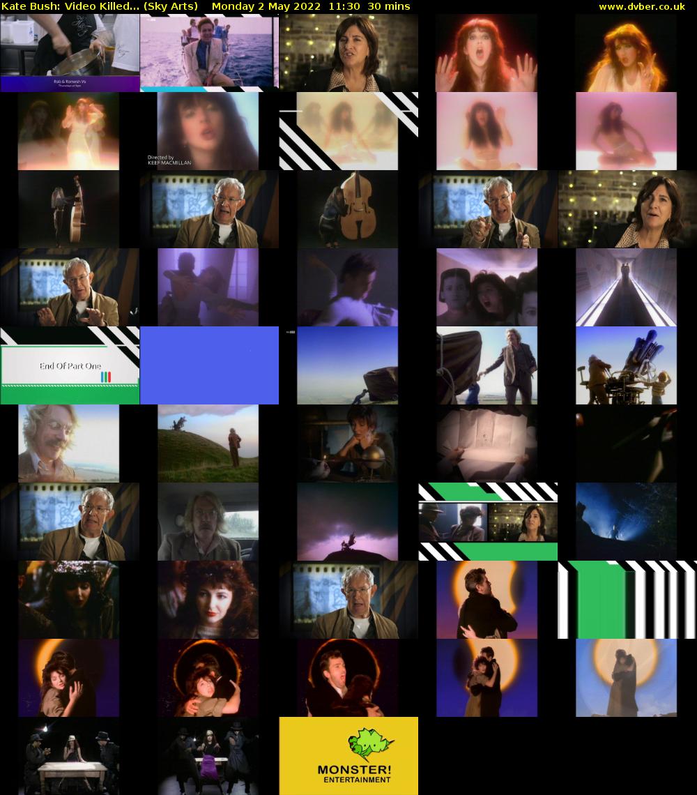 Kate Bush: Video Killed... (Sky Arts) Monday 2 May 2022 11:30 - 12:00
