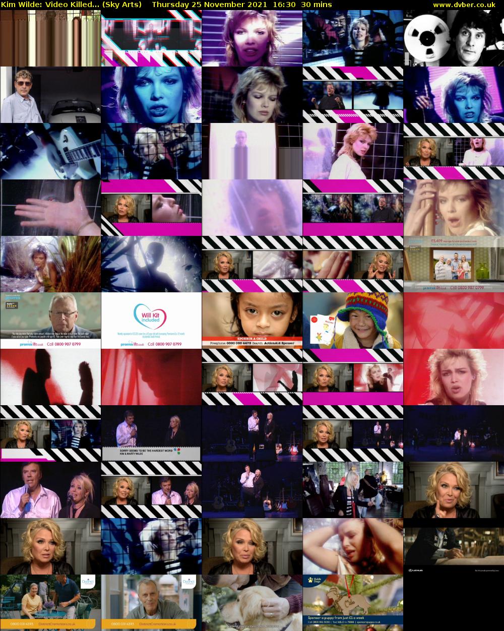 Kim Wilde: Video Killed... (Sky Arts) Thursday 25 November 2021 16:30 - 17:00