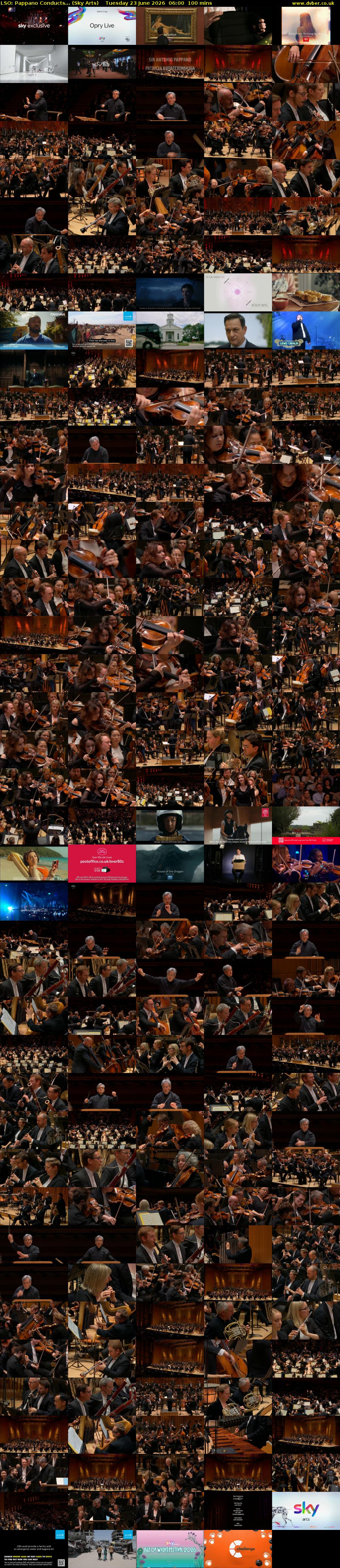 LSO: Pappano Conducts... (Sky Arts) Tuesday 23 June 2026 06:00 - 07:40