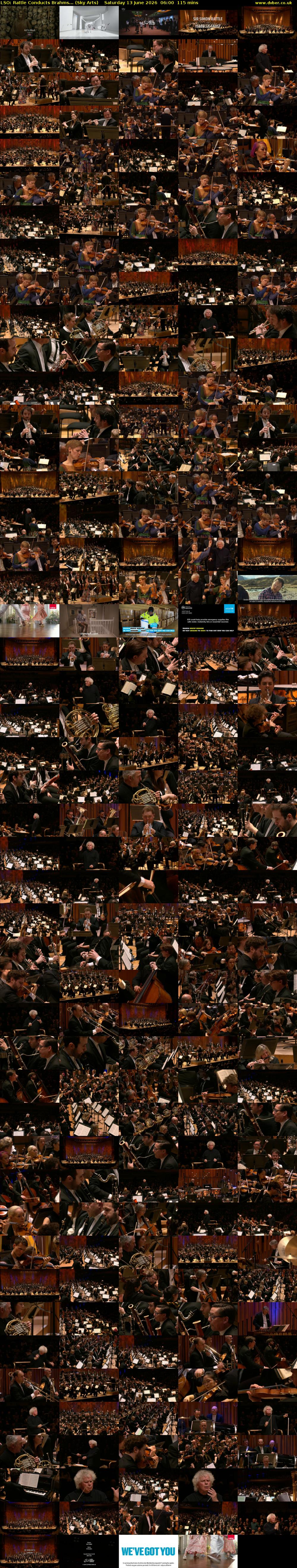 LSO: Rattle Conducts Brahms... (Sky Arts) Saturday 13 June 2026 06:00 - 07:55