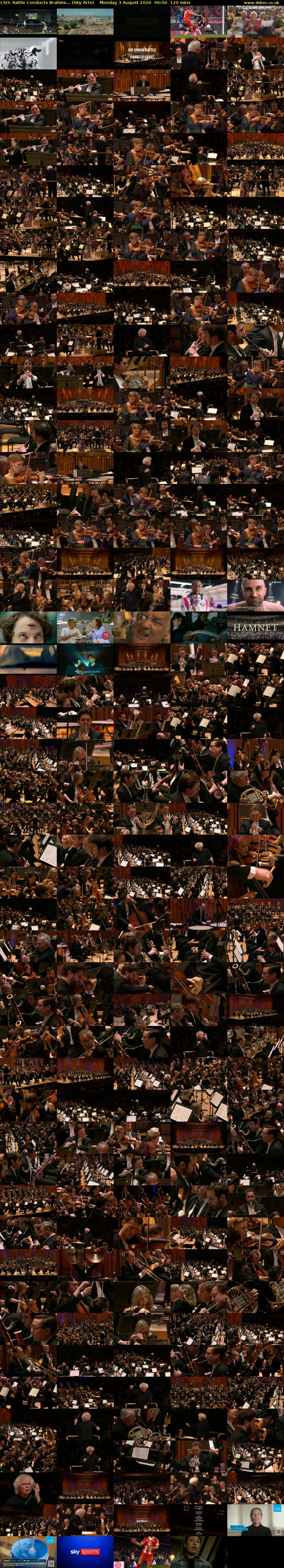 LSO: Rattle Conducts Brahms... (Sky Arts) Monday 3 August 2026 06:00 - 08:00
