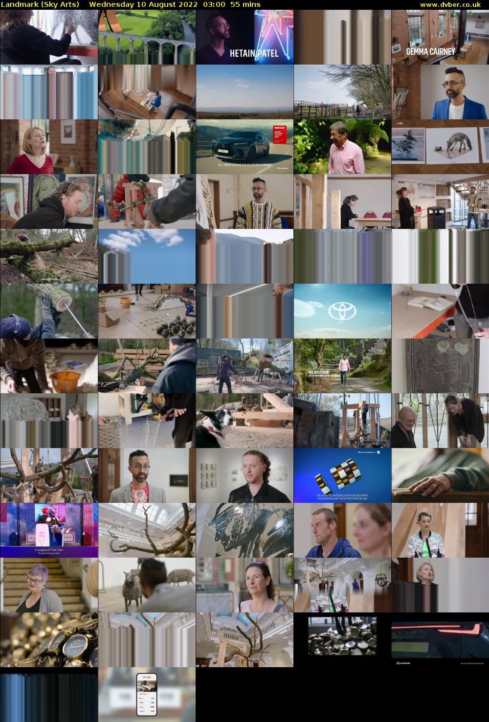 Landmark (Sky Arts) Wednesday 10 August 2022 03:00 - 03:55