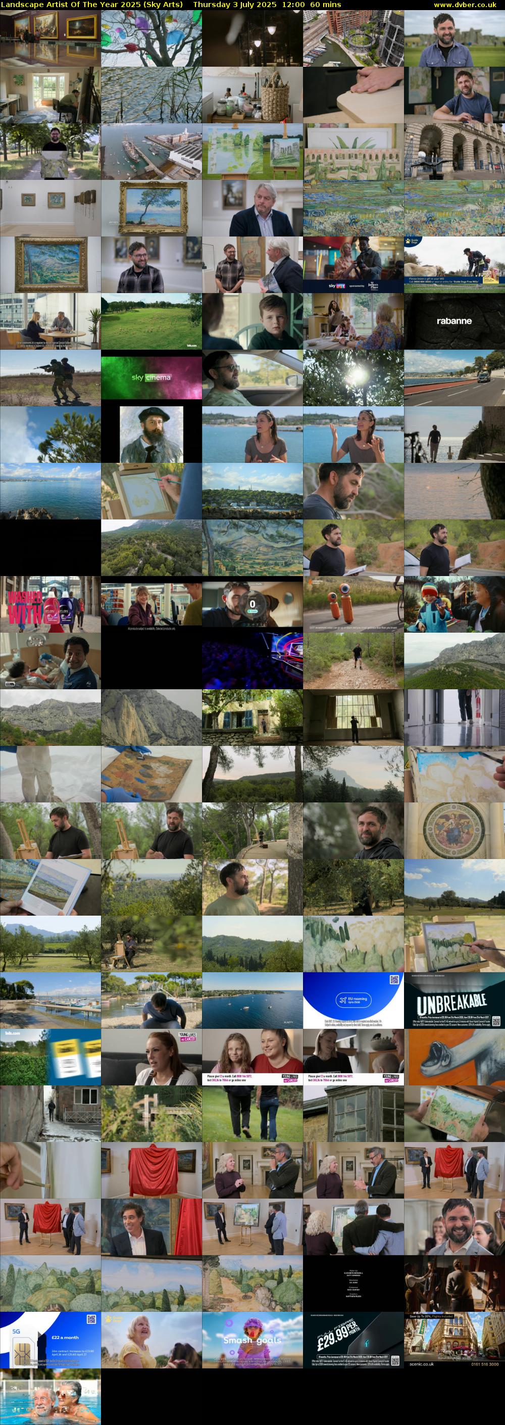 Landscape Artist Of The Year 2025 (Sky Arts) Thursday 3 July 2025 12:00 - 13:00