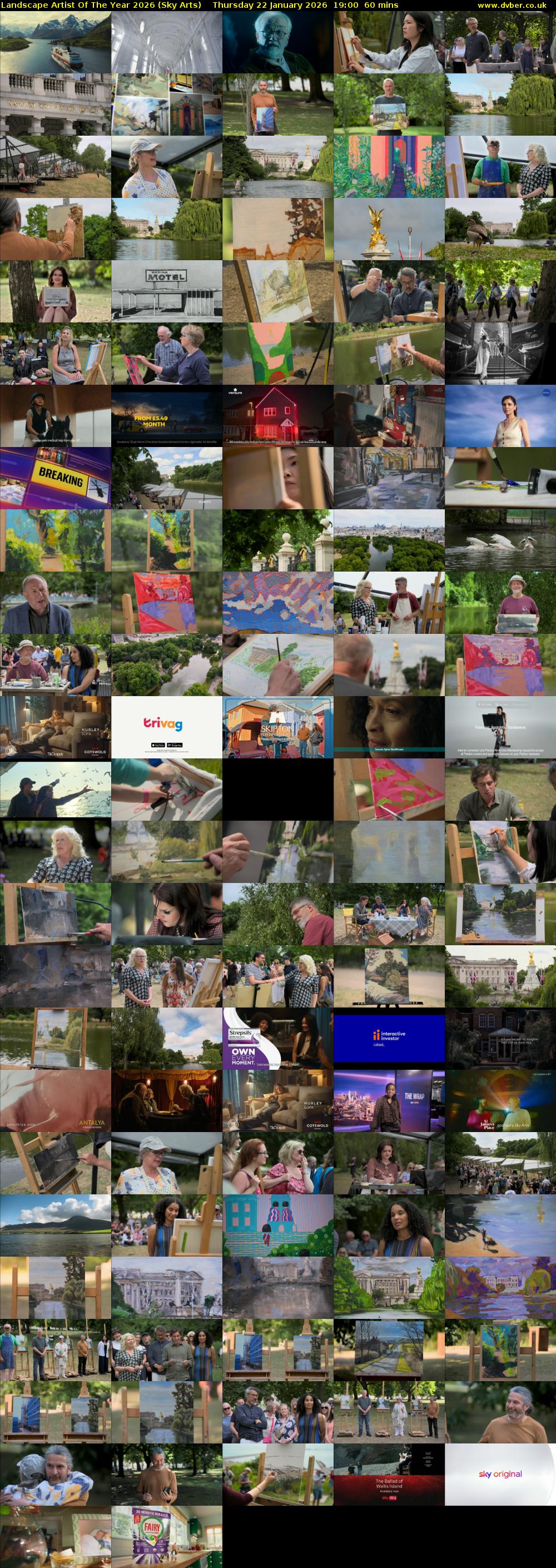 Landscape Artist Of The Year 2026 (Sky Arts) Thursday 22 January 2026 19:00 - 20:00