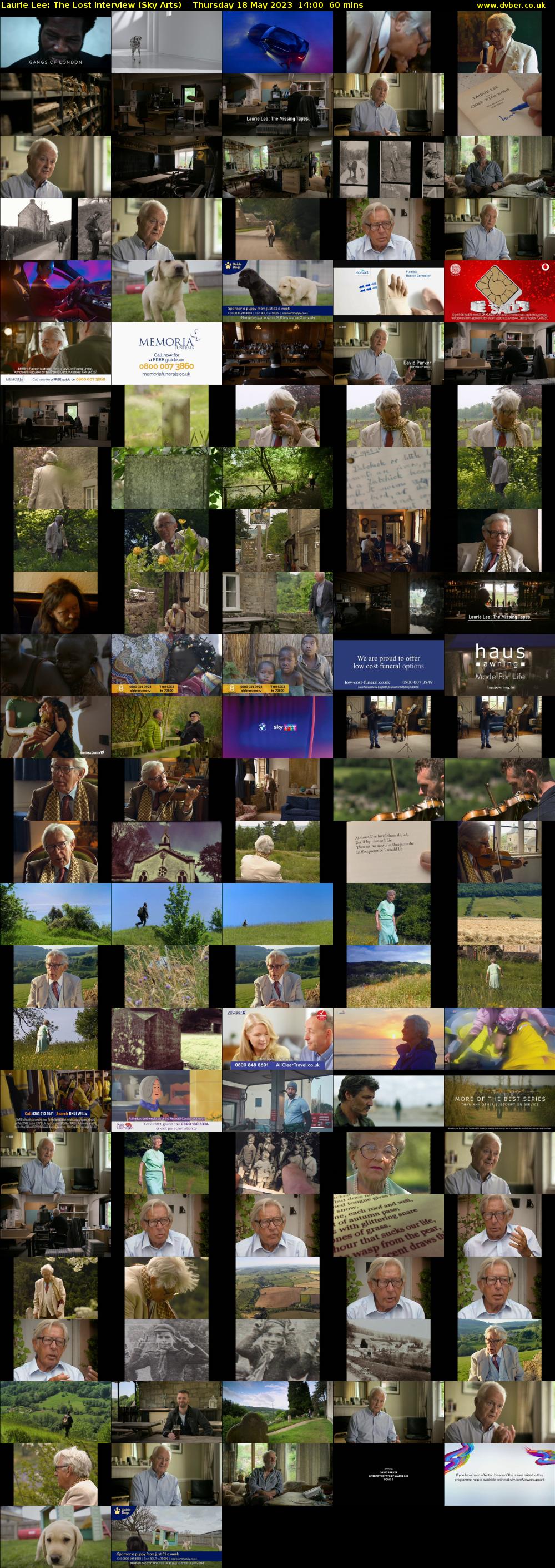 Laurie Lee: The Lost Interview (Sky Arts) Thursday 18 May 2023 14:00 - 15:00