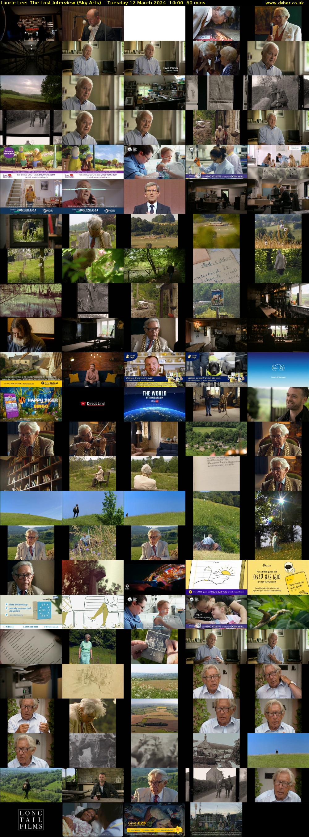 Laurie Lee: The Lost Interview (Sky Arts) Tuesday 12 March 2024 14:00 - 15:00