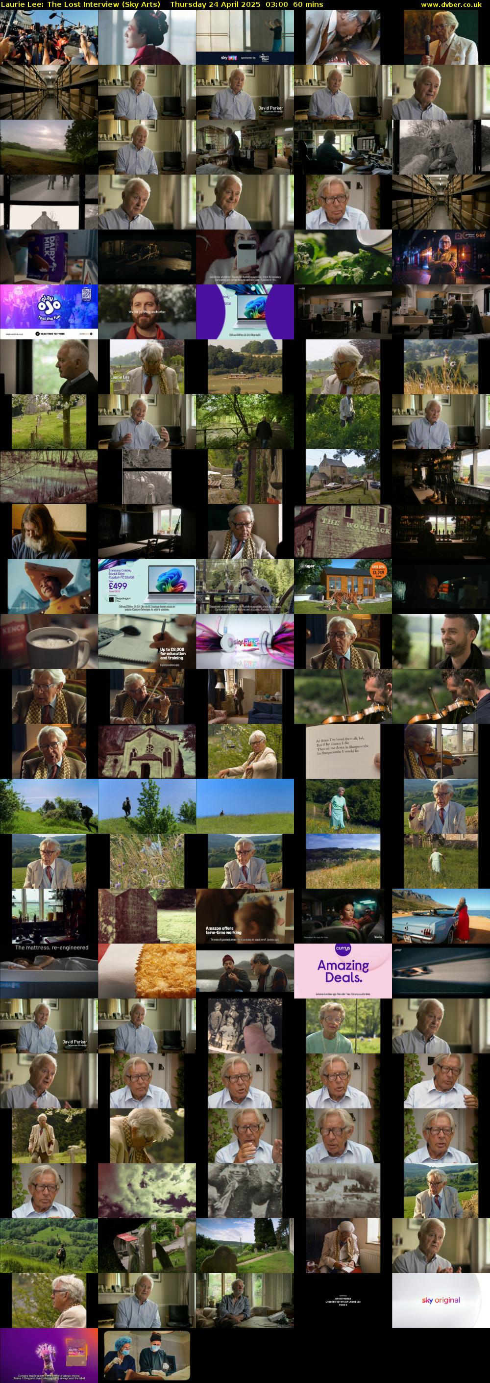 Laurie Lee: The Lost Interview (Sky Arts) Thursday 24 April 2025 03:00 - 04:00