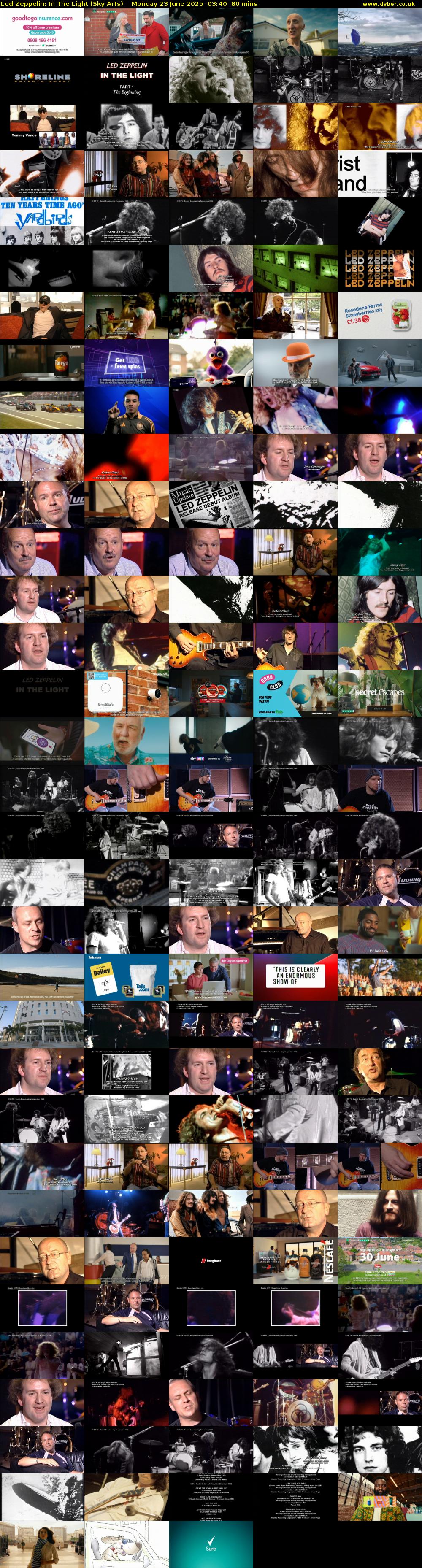 Led Zeppelin: In The Light (Sky Arts) Monday 23 June 2025 03:40 - 05:00