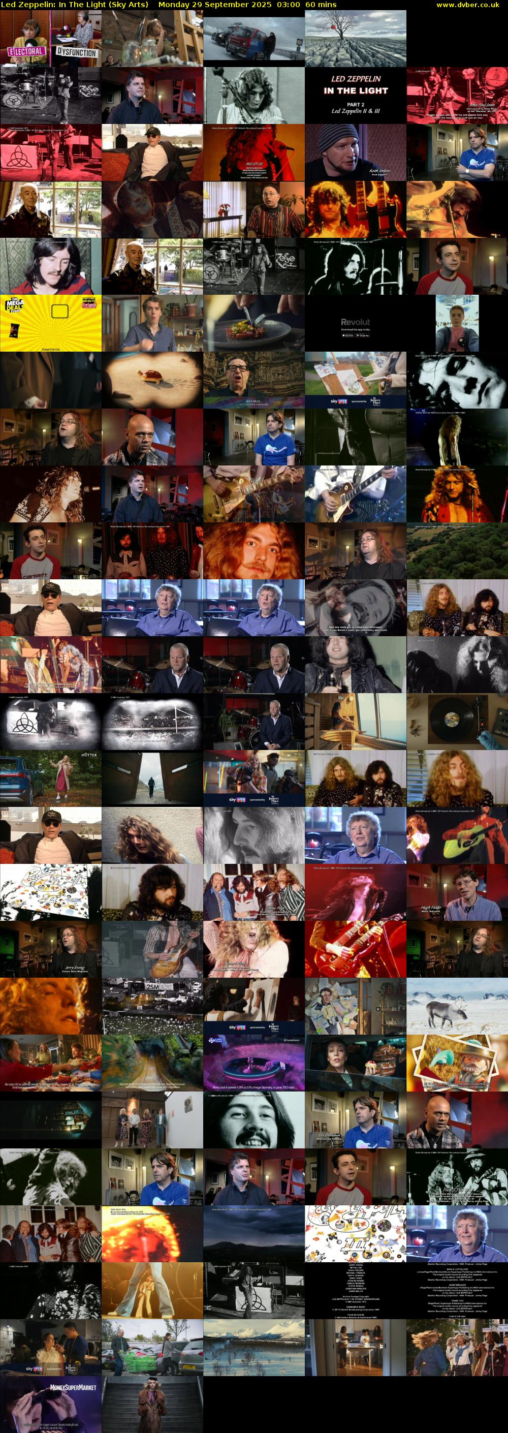 Led Zeppelin: In The Light (Sky Arts) Monday 29 September 2025 03:00 - 04:00