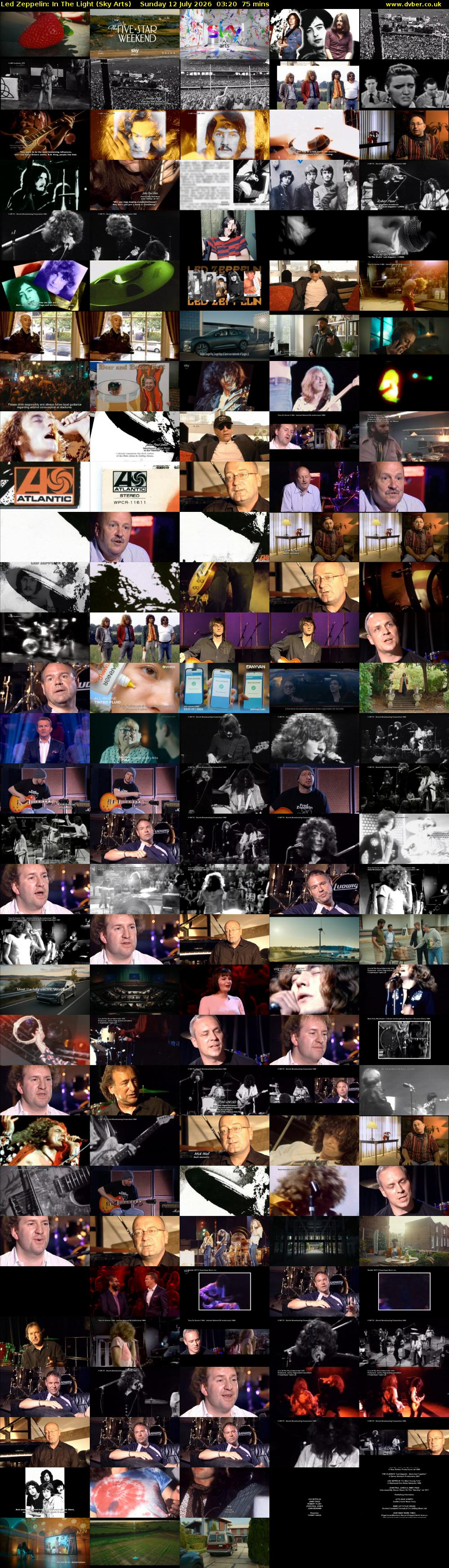 Led Zeppelin: In The Light (Sky Arts) Sunday 12 July 2026 03:20 - 04:35
