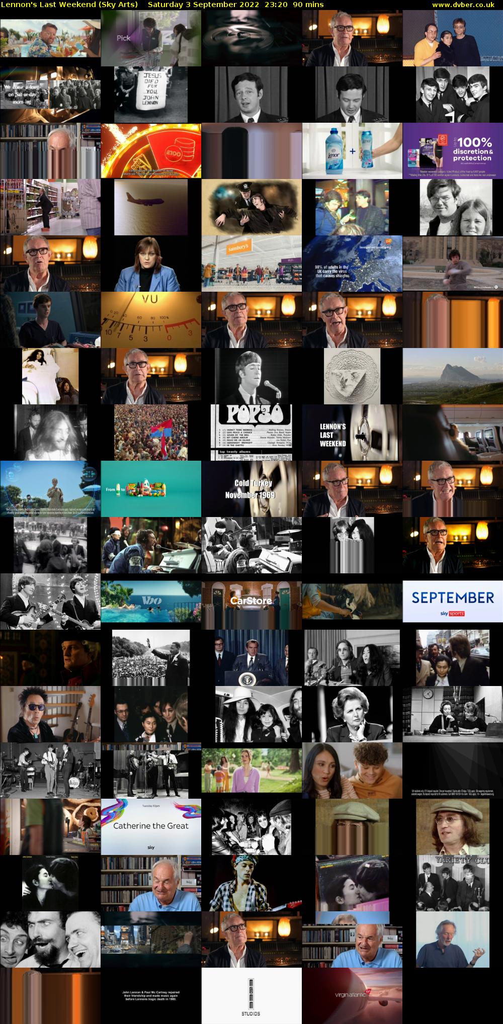 Lennon's Last Weekend (Sky Arts) Saturday 3 September 2022 23:20 - 00:50