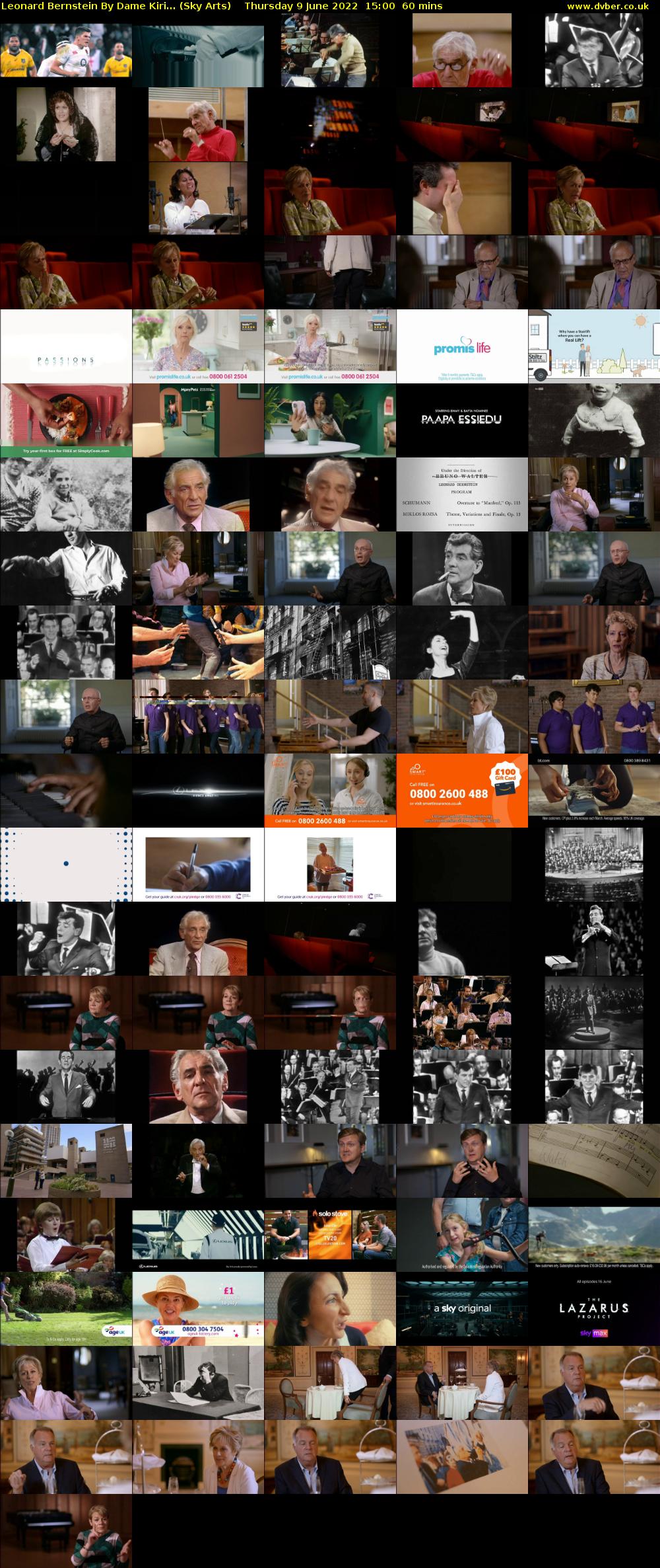 Leonard Bernstein By Dame Kiri... (Sky Arts) Thursday 9 June 2022 15:00 - 16:00