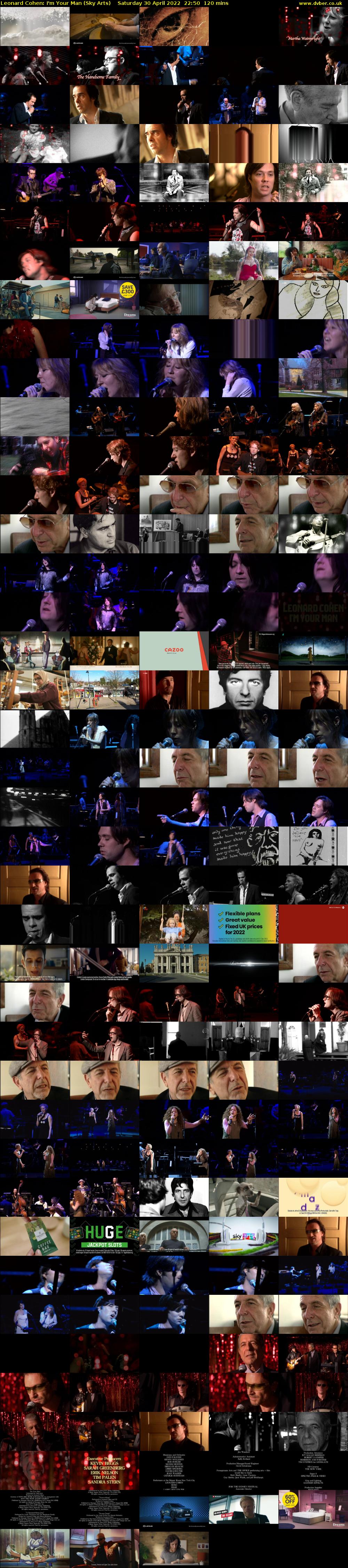 Leonard Cohen: I'm Your Man (Sky Arts) Saturday 30 April 2022 22:50 - 00:50
