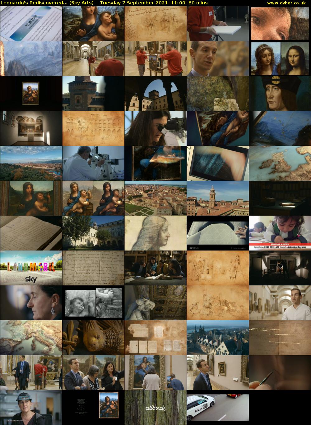 Leonardo's Rediscovered... (Sky Arts) Tuesday 7 September 2021 12:00 - 13:00