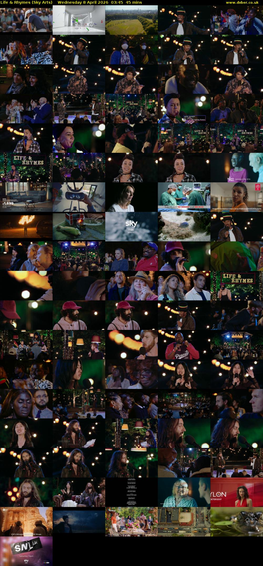 Life & Rhymes (Sky Arts) Wednesday 8 April 2026 03:45 - 04:30