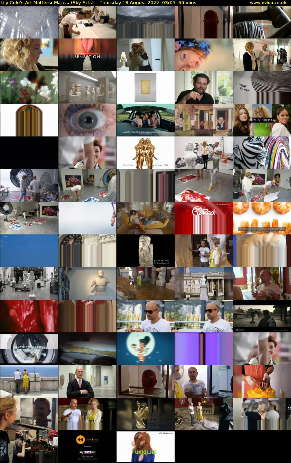 Lily Cole's Art Matters: Marc... (Sky Arts) Thursday 18 August 2022 03:05 - 04:05