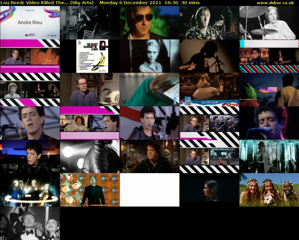 Lou Reed: Video Killed The... (Sky Arts) Monday 6 December 2021 16:30 - 17:00