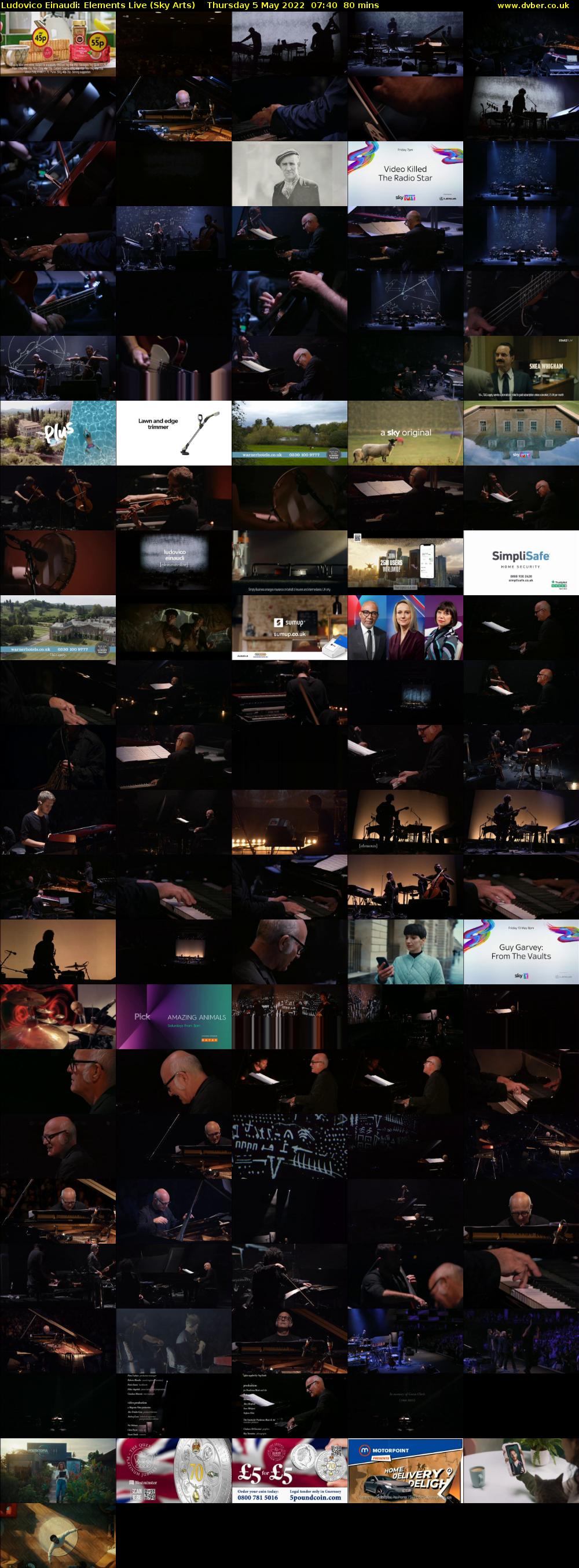Ludovico Einaudi: Elements Live (Sky Arts) Thursday 5 May 2022 07:40 - 09:00